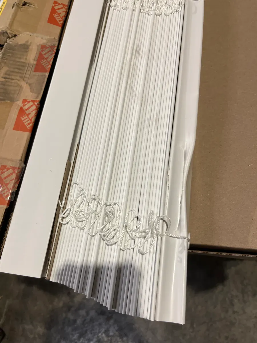 White Cordless Room Darkening Faux Wood Blind/Shade w/ 2 in. Slats - 72.5 in. W x 64 in. L (Actual Size 72 in. x 64 in.) - image 3