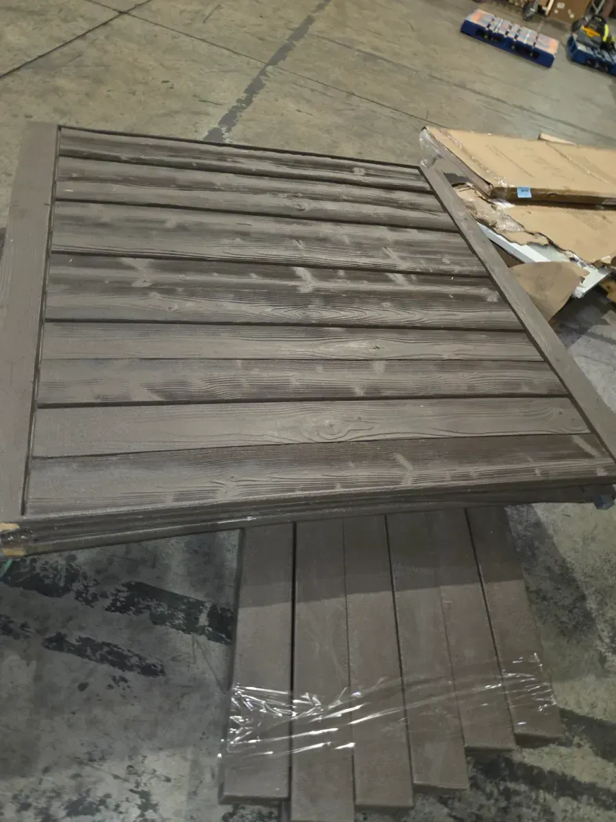 *** (pallet of 6 post and 4composite privacy Fence Panel)*** 5 in. x 5 in. x 8-1/2 ft. Dark/ Walnut Brown Composite Fence Corner Post ,Ashland 6 ft. x 6 ft. Dark/Walnut Brown Composite Privacy Fence Panel - image 1