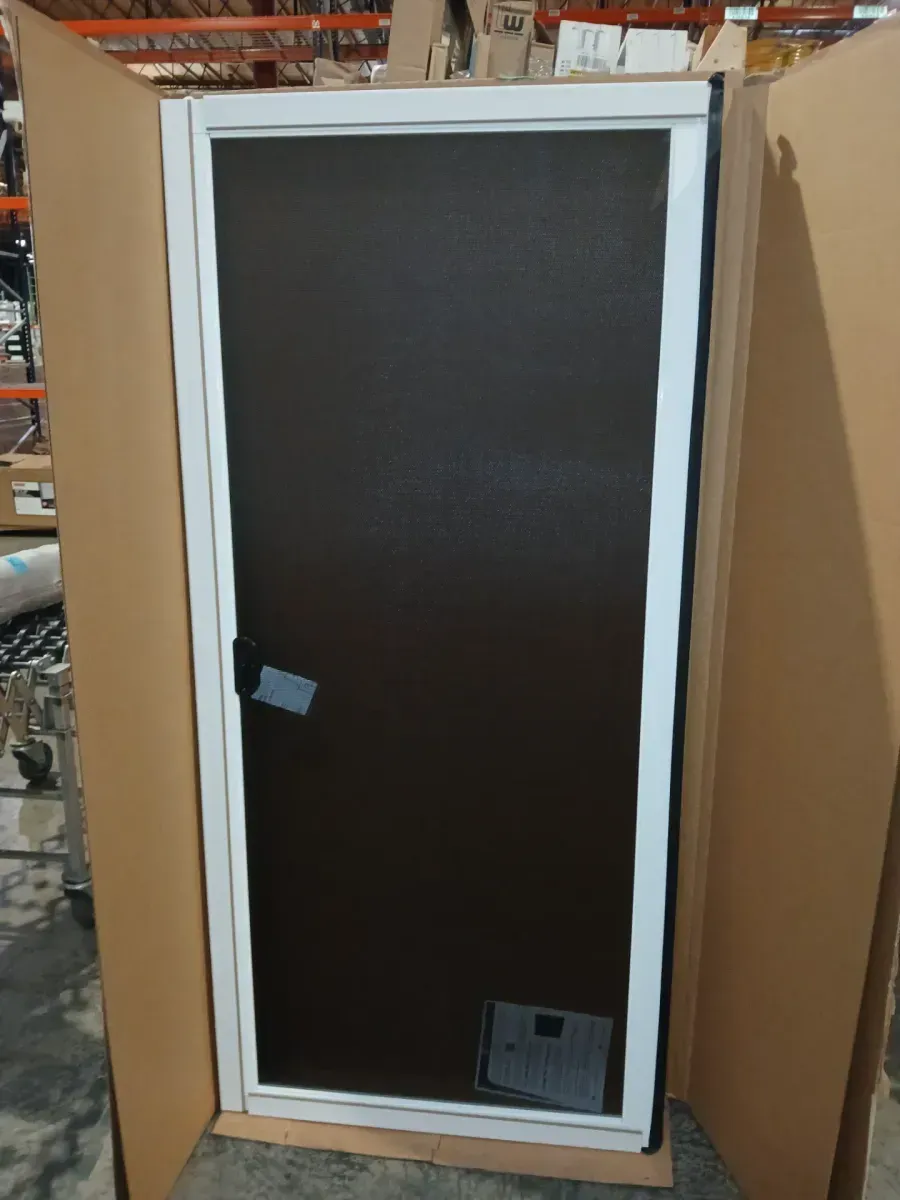 JELD-WEN 36 in. x 78 in. White Painted Steel Reversible French Patio Door Screen - image 3