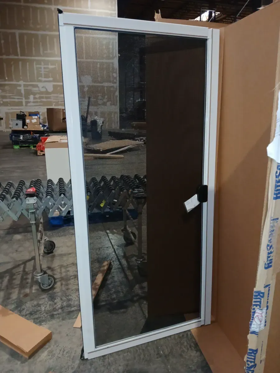 JELD-WEN 36 in. x 78 in. White Painted Steel Reversible French Patio Door Screen - image 4