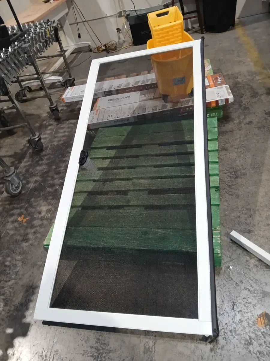 JELD-WEN 36 in. x 78 in. White Painted Steel Reversible French Patio Door Screen - image 5