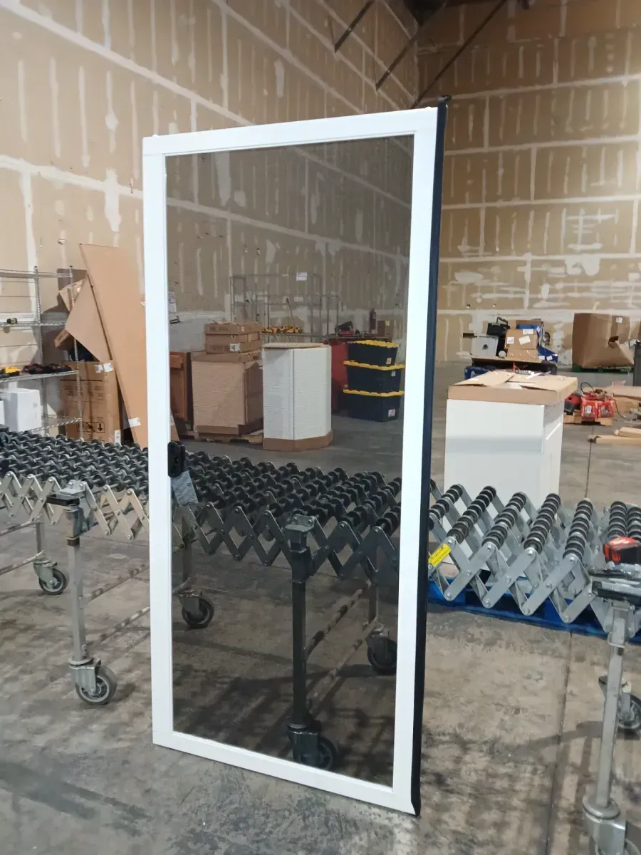 JELD-WEN 36 in. x 78 in. White Painted Steel Reversible French Patio Door Screen - image 3