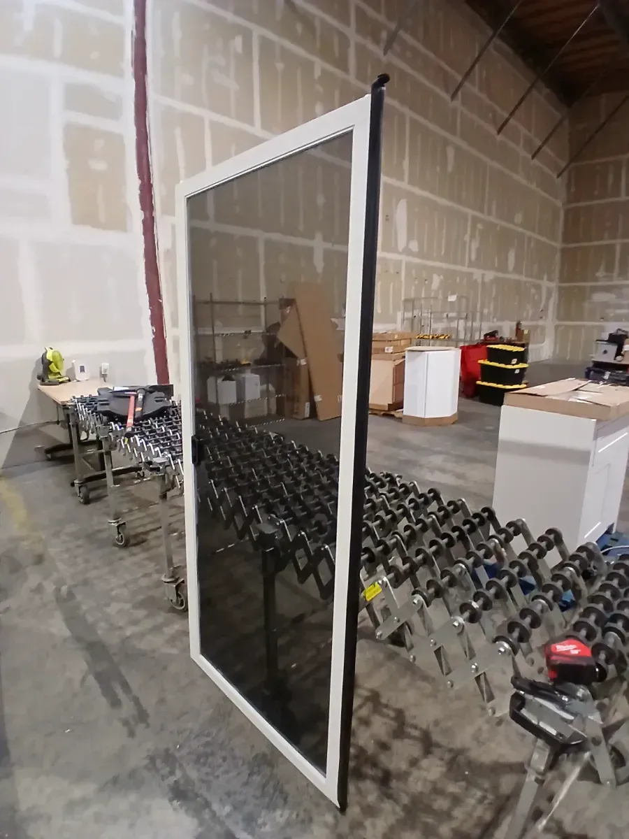 JELD-WEN 36 in. x 78 in. White Painted Steel Reversible French Patio Door Screen - image 4