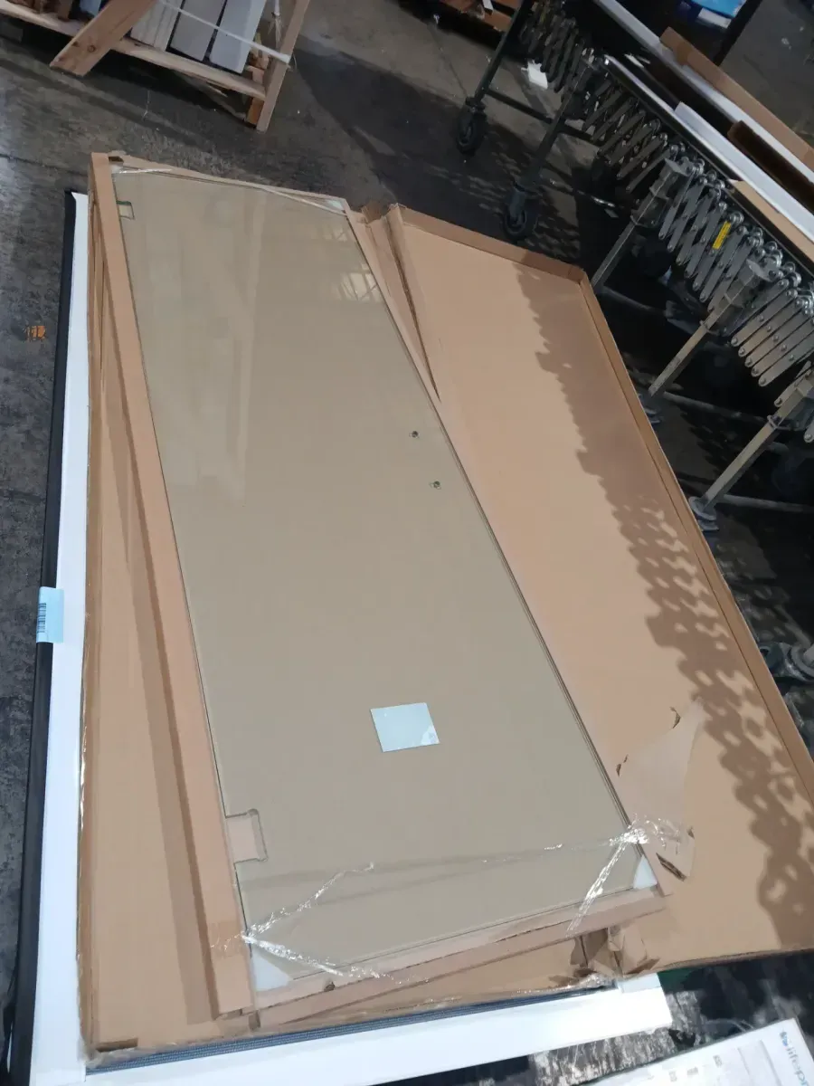 25 in. W x 46.5 in. D x 78 in. H Pivot Frameless Corner Shower Enclosure in Brushed Nickel Finish with Clear Glass - image 3