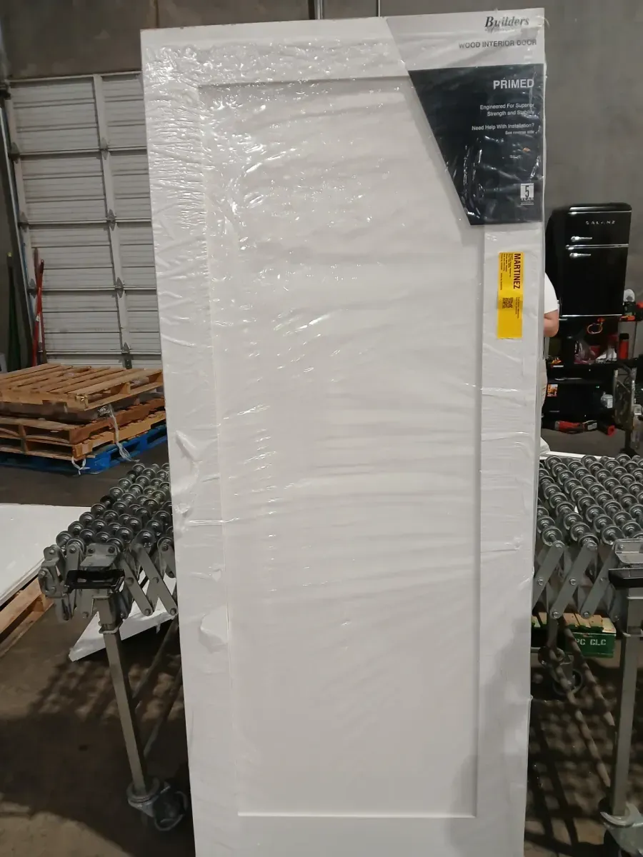 Builders Choice 32 in. x 80 in. 1-Panel Shaker Solid Core Primed Pine Interior Door Slab - image 2