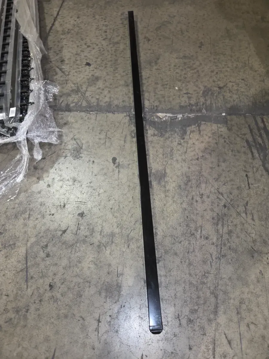 *** pallet of 5 Fence panels and 5 metal fence pots)*** 2 in. x 2 in. x 8 ft. Steel Flat Top Blank Metal Fence Post F D with Post Cap pack),6 ft. x 8 ft. Heavy-Duty Steel Spaced Bar Pointed Pinnacle Metal Fence Panel (Single Panel) - image 1