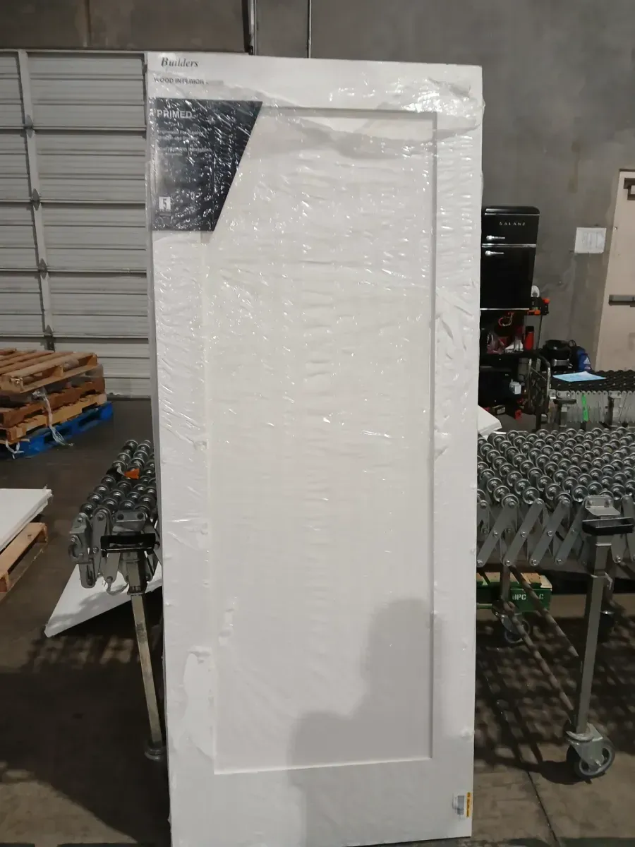 Builders Choice 32 in. x 80 in. 1-Panel Shaker Solid Core Primed Pine Interior Door Slab - image 3