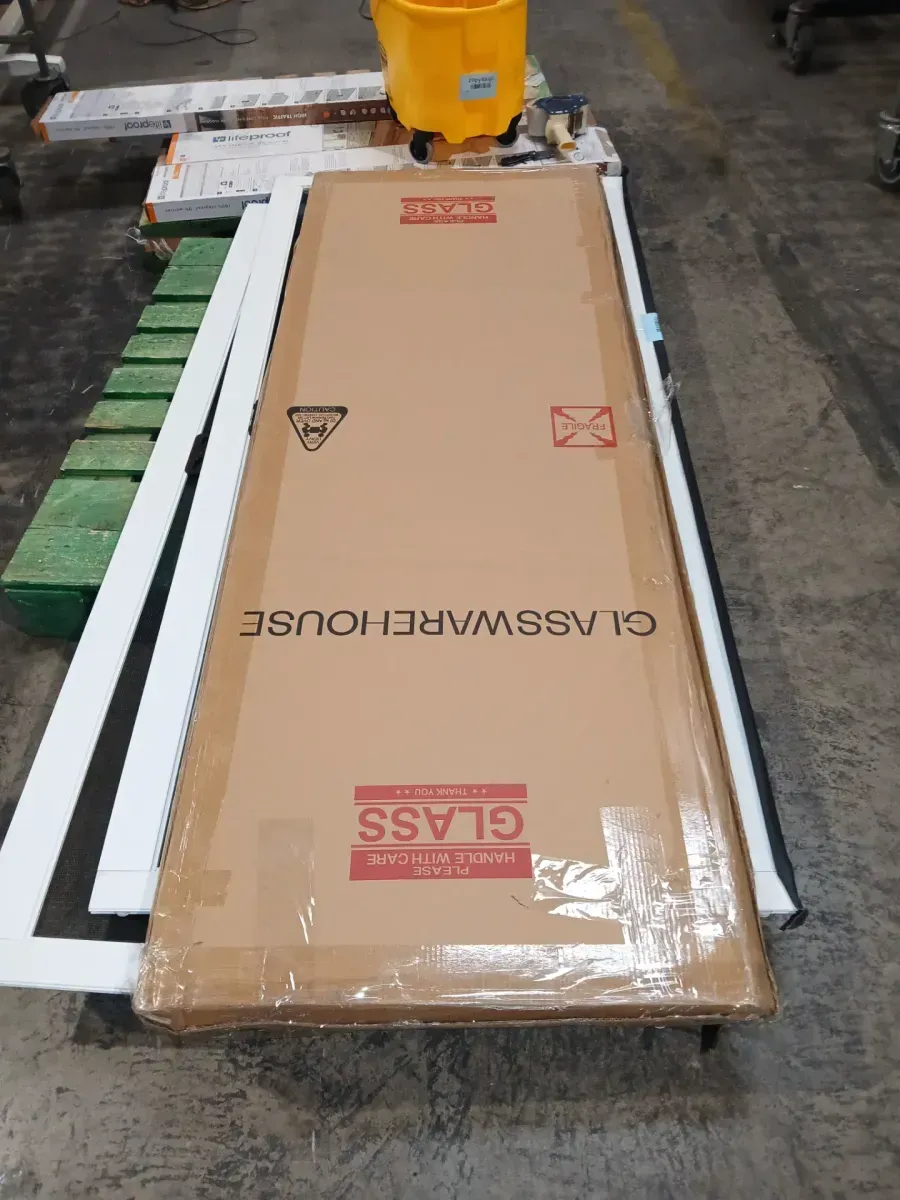 25 in. W x 46.5 in. D x 78 in. H Pivot Frameless Corner Shower Enclosure in Brushed Nickel Finish with Clear Glass - image 4