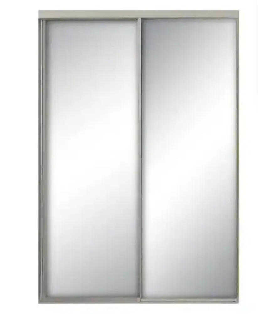Contractors Wardrobe 59 in. x 96 in. Savoy White Steel Frame Mirrored Interior Sliding Closet Door - image 1