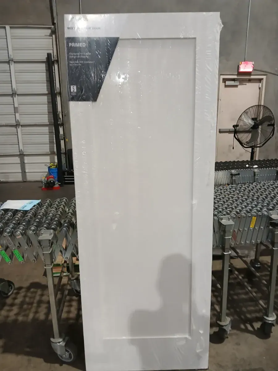 Builders Choice 30 in. x 80 in. 1-Panel Shaker Solid Core Primed Pine Interior Door Slab - image 3