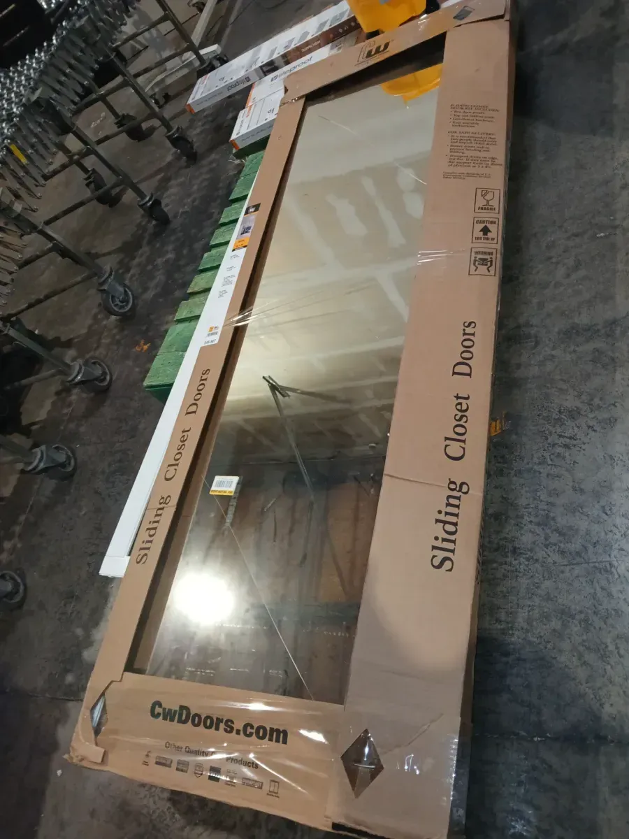 Contractors Wardrobe 59 in. x 96 in. Savoy White Steel Frame Mirrored Interior Sliding Closet Door - image 7