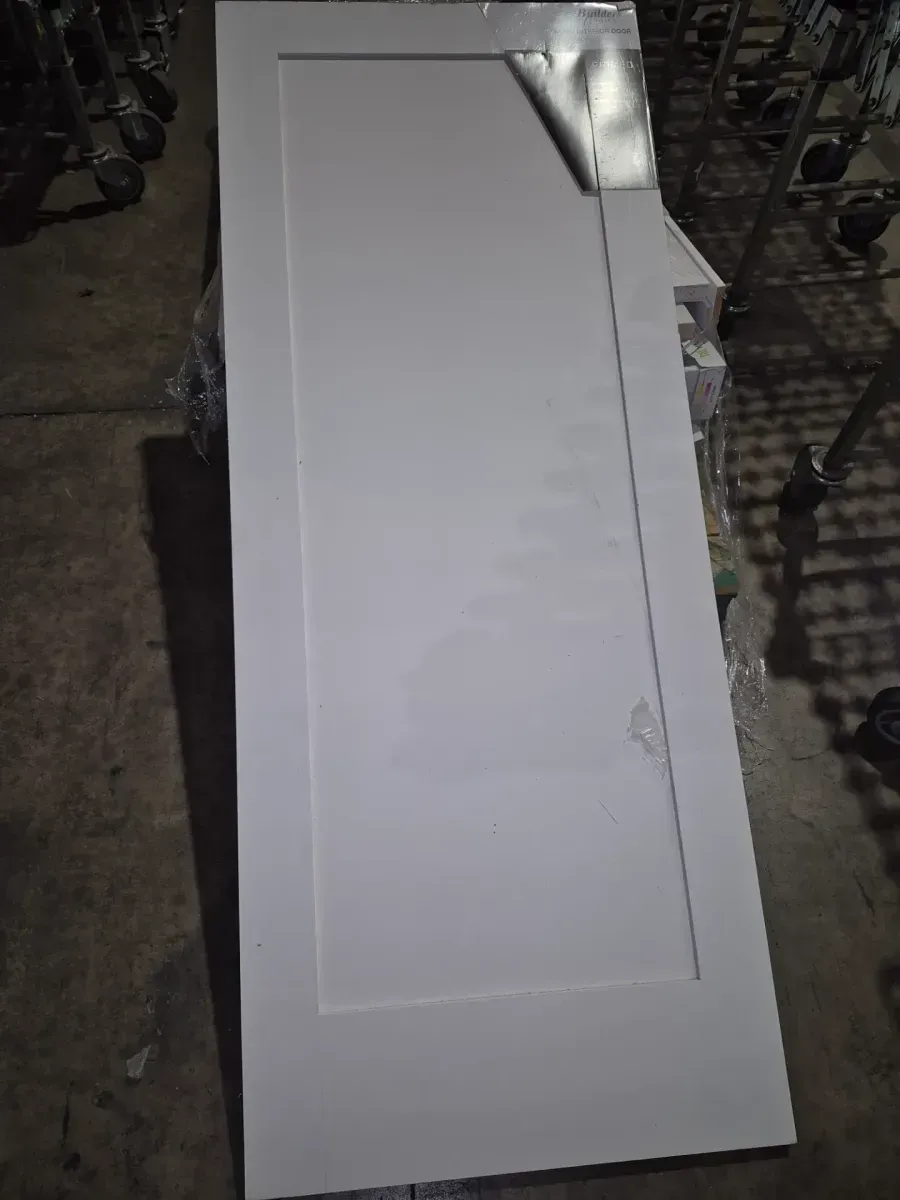 Builders Choice 32 in. x 80 in. 1-Panel Shaker Solid Core Primed Pine Interior Door Slab - image 3