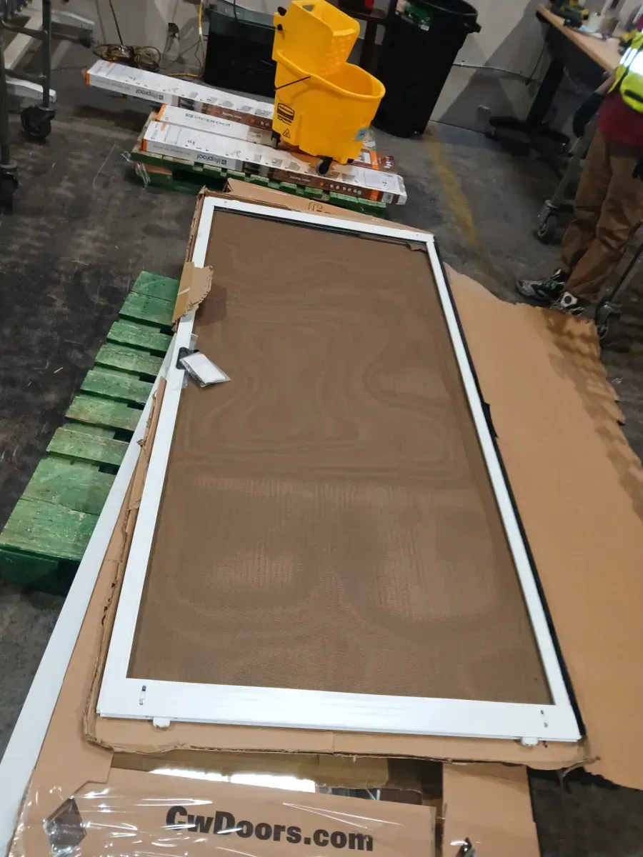 RELIABILT Sliding 36-in W x 77 -in H x 2-in T White Single Aluminum Screen door (Handle Included) - image 1