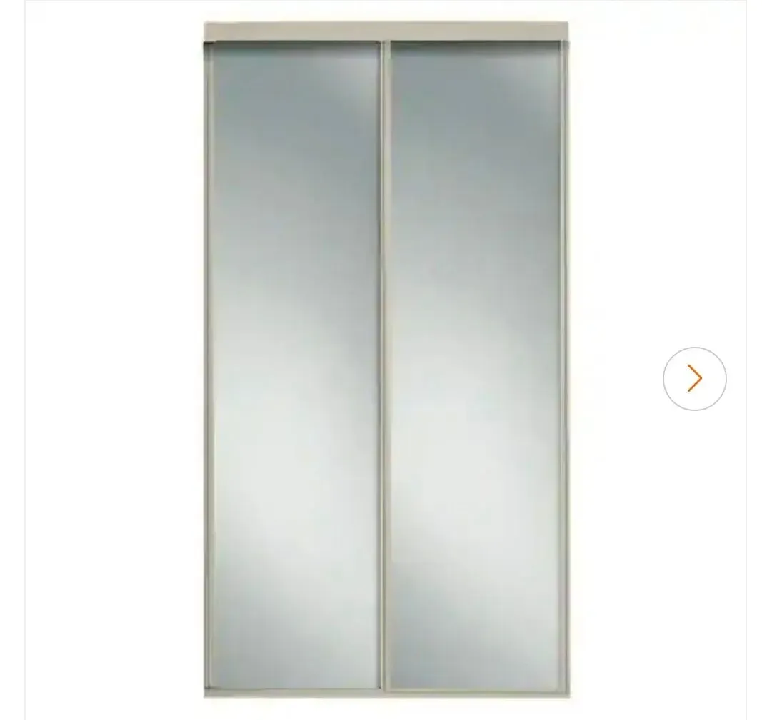 *** It only comes with the glass doors*** 60 in. x 78 in. Concord Brushed Nickel Aluminum Frame Mirrored Interior Sliding Closet Door - image 1