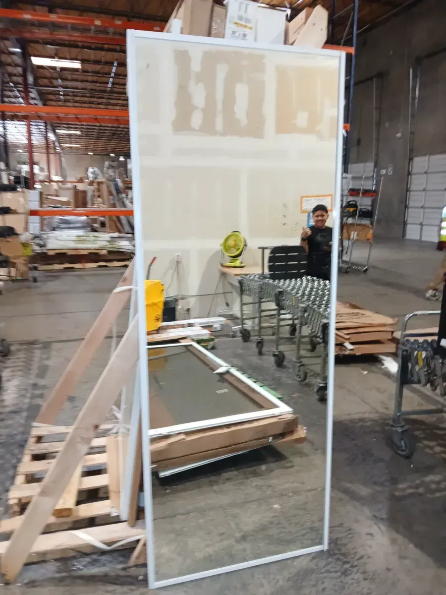 *** It only comes with the glass doors*** 60 in. x 78 in. Concord Brushed Nickel Aluminum Frame Mirrored Interior Sliding Closet Door - image 2