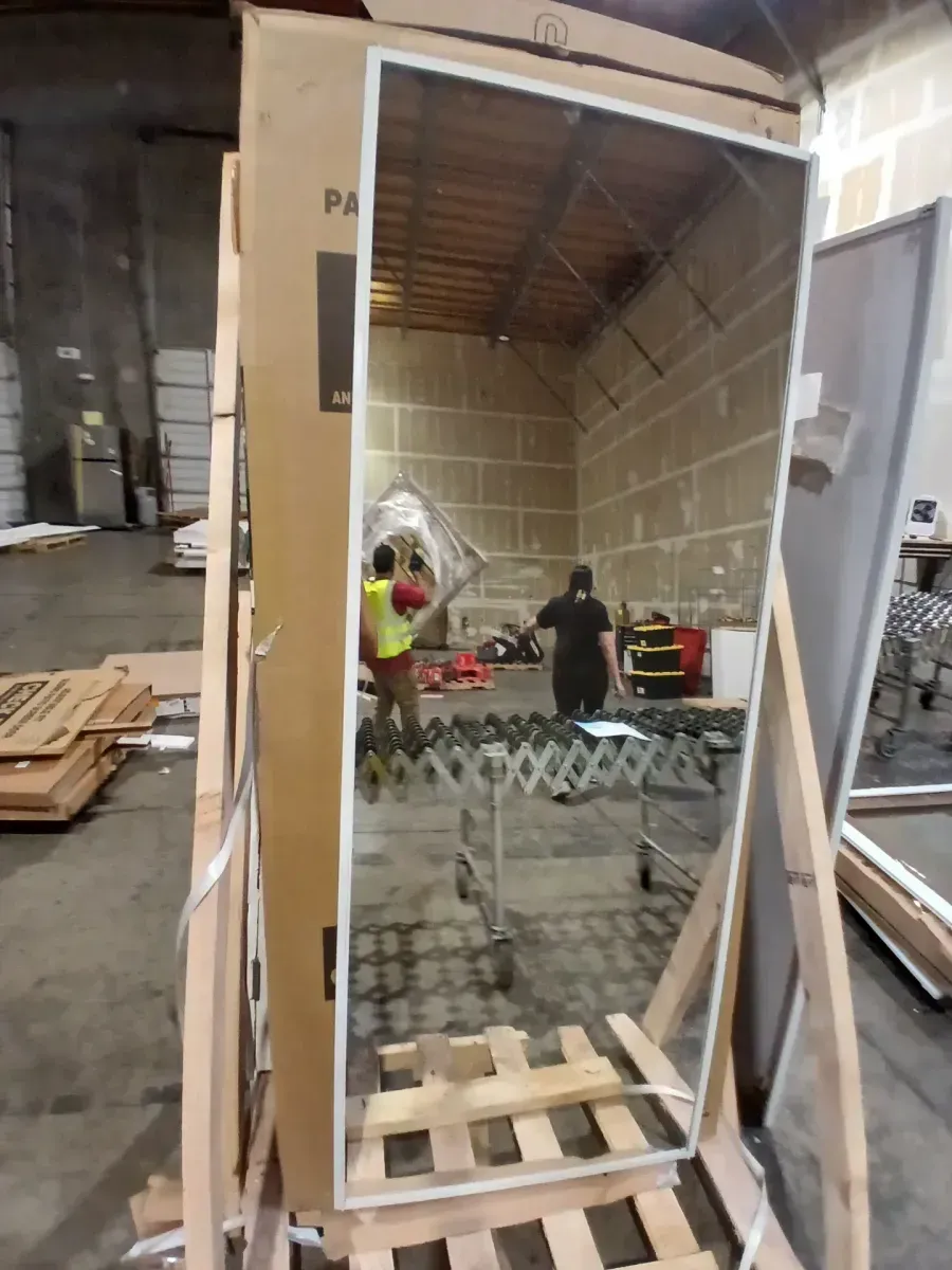 *** It only comes with the glass doors*** 60 in. x 78 in. Concord Brushed Nickel Aluminum Frame Mirrored Interior Sliding Closet Door - image 3