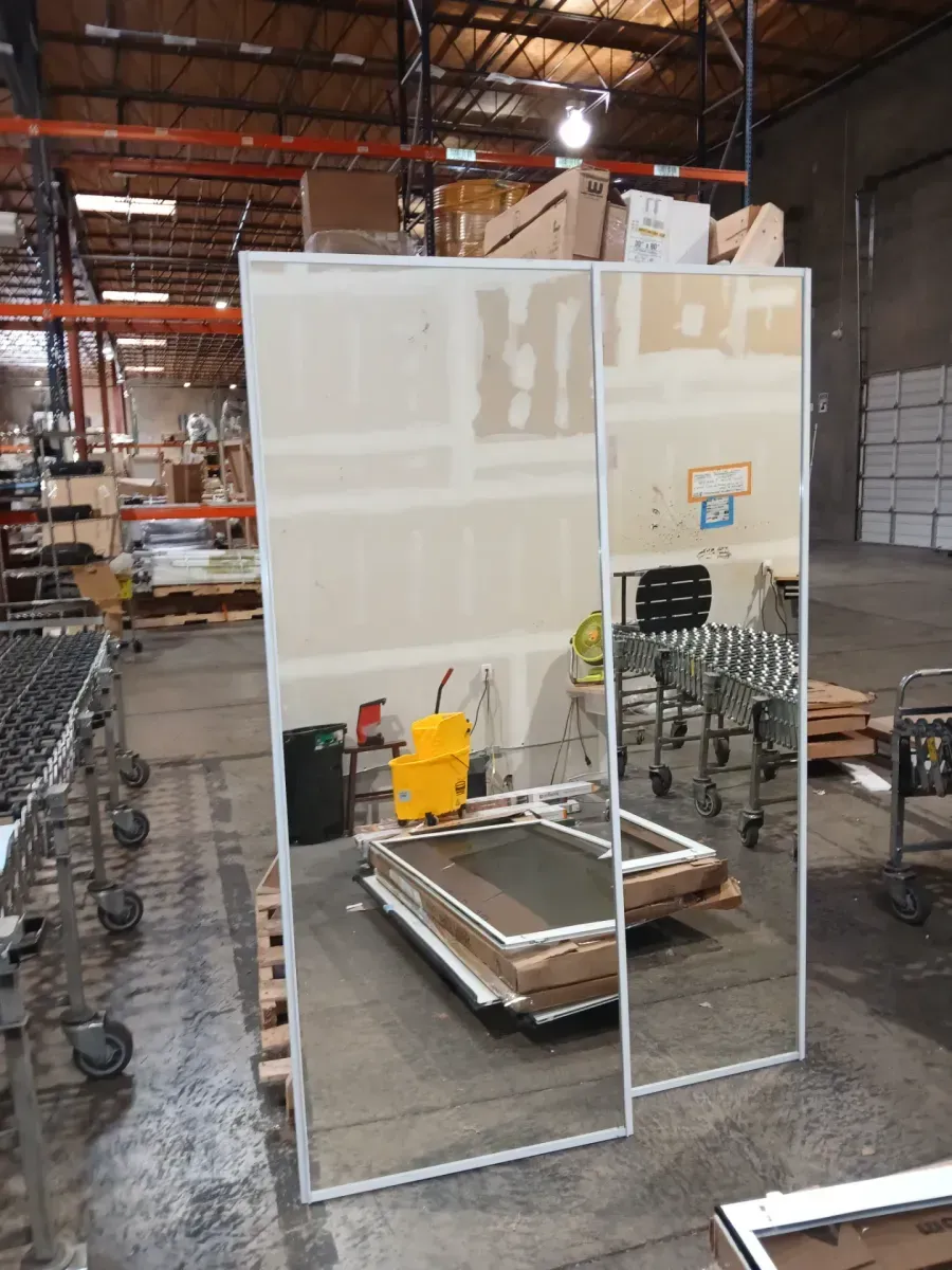 *** It only comes with the glass doors*** 60 in. x 78 in. Concord Brushed Nickel Aluminum Frame Mirrored Interior Sliding Closet Door - image 5