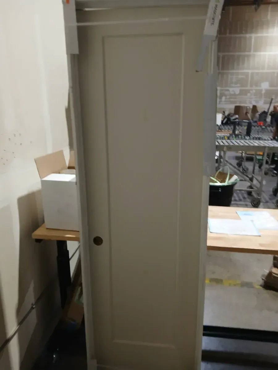 Masonite 24 in. x 80 in. 1 Panel Right-Handed Primed Composite Solid Core Single Prehung Interior Door 4-9/16 in. Flat Jamb - image 3