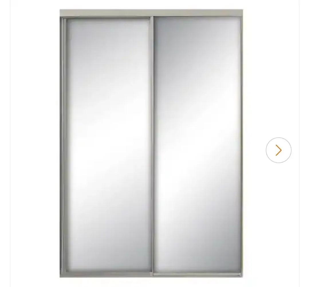 47 in. x 80 1/2 in. Savoy White Steel Frame Mirrored Interior Sliding Closet Door - image 1