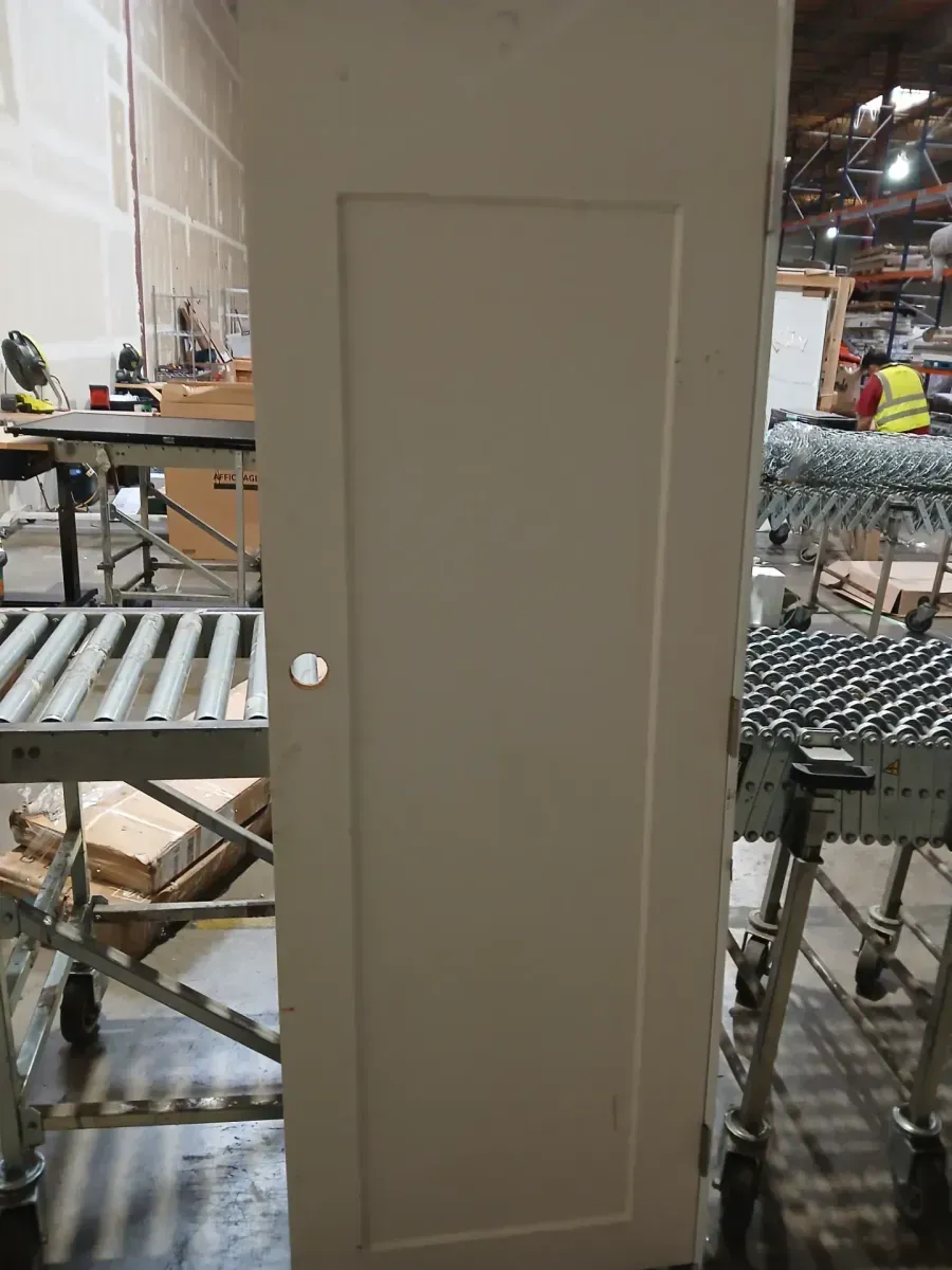 27in. x 80 in. Paneled Blank Right Handed 1-Lite White Solid Core MDF Assembly Required Door Kit w/Separate Jamb - image 2