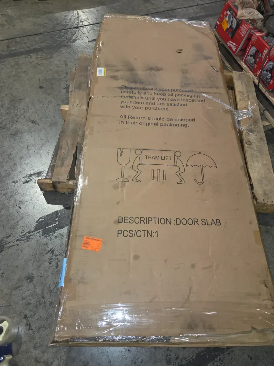 30 in. x 80 in. 3 Frosted Glass Solid Core White Finished Interior Barn Door Slab - image 4