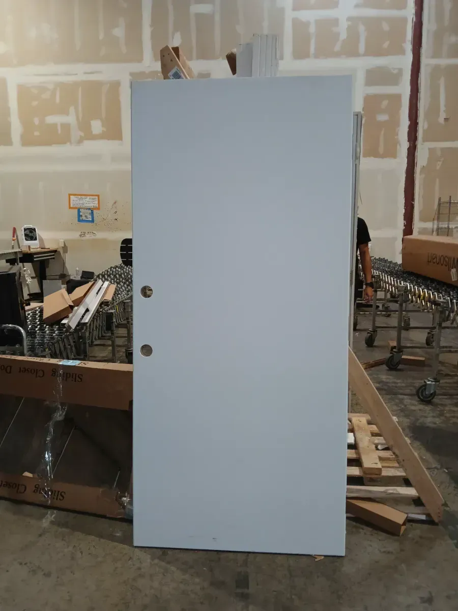 *** Not frame *** 36  in. x 78 in. No Panel Left Hand/Outswing White Primed Fiberglass Prehung Front Door - image 2