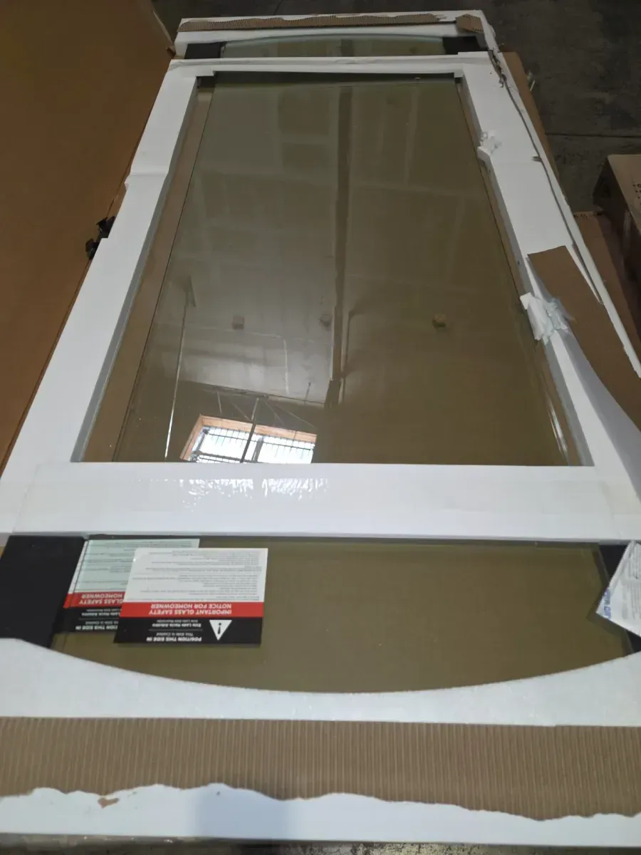 Heavy Hinge 29.53 in. W x 72 in. H x 5/16 in. (8 mm) Pivot Shower Door Glass Panels in Clear Glass (For 54-56 in. Doors) - image 1