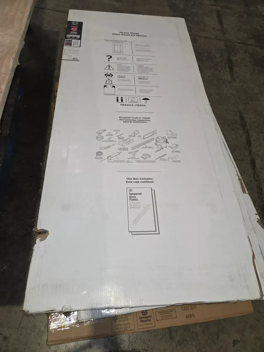 Heavy Hinge 29.53 in. W x 72 in. H x 5/16 in. (8 mm) Pivot Shower Door Glass Panels in Clear Glass (For 56-58 in. Doors) - image 4