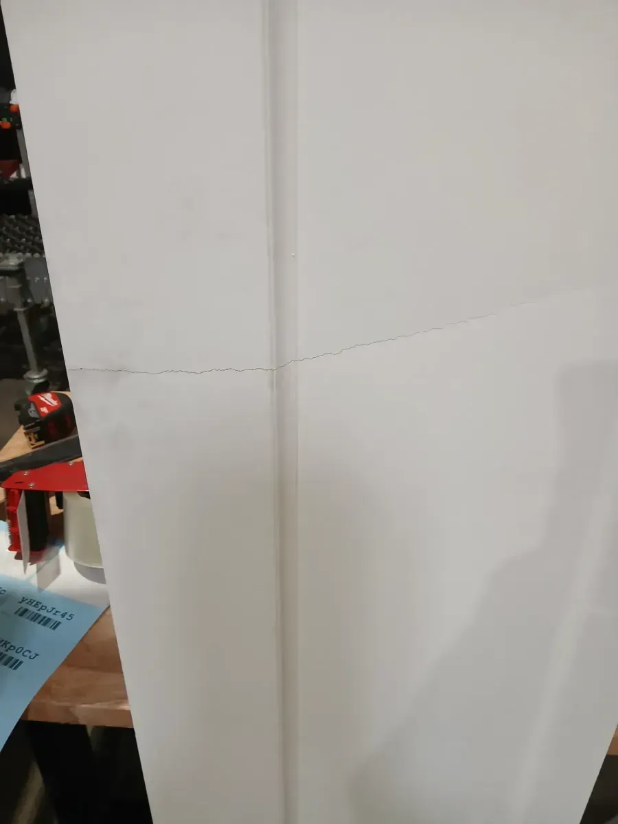 32 in. x 84 in. Paneled 1-Lite White Primed MDF Composite Bi-fold Sliding Barn Door with Hardware Kit and Handle - image 6