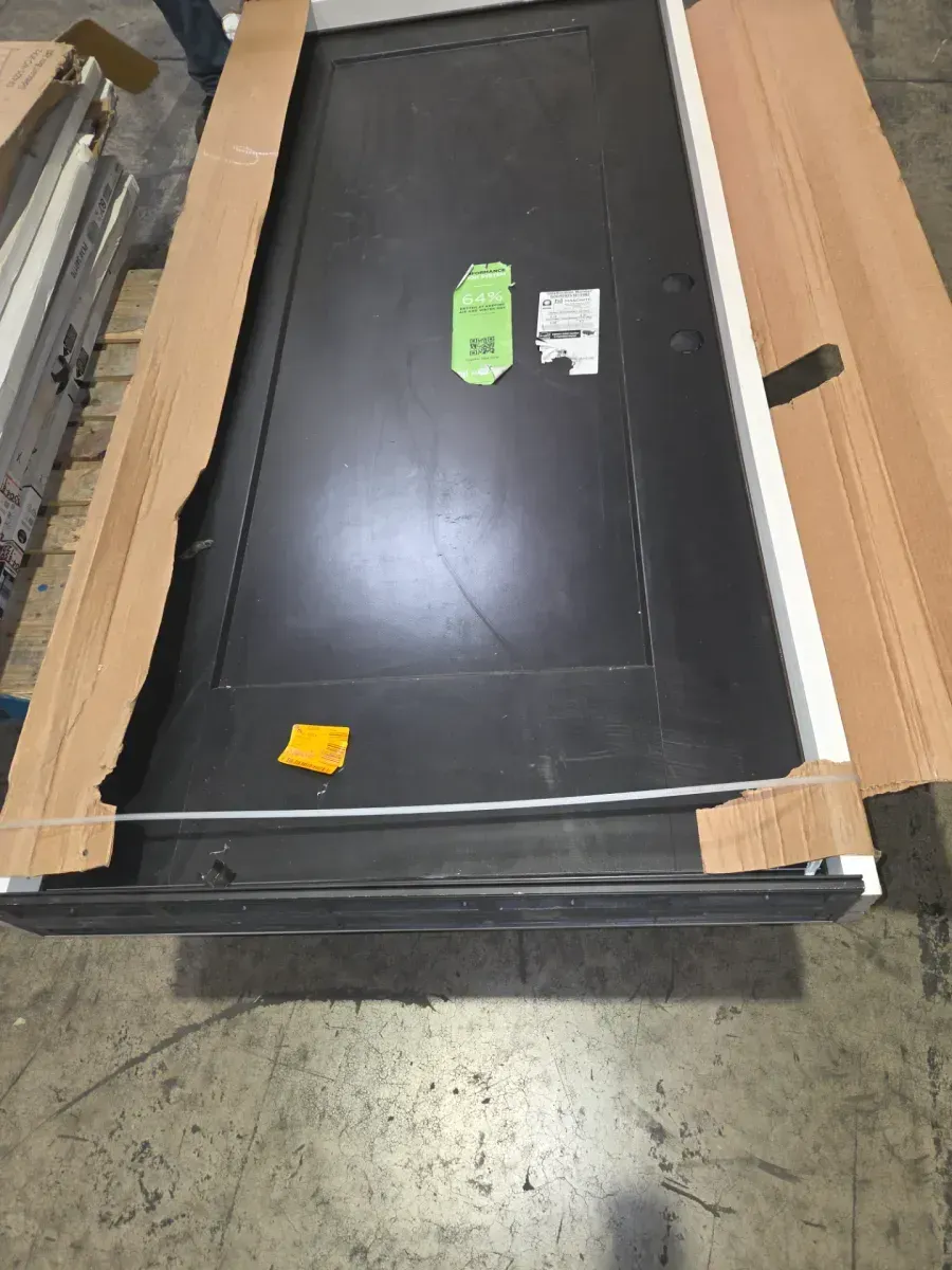 Performance Door System 36 in. x 80 in. Lincoln Park Right-Hand Inswing Black Smooth Fiberglass Prehung Front Door - image 2