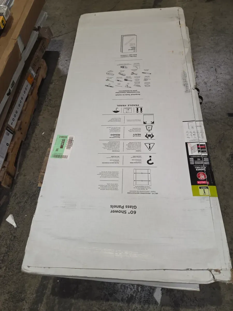 29-3/4 in. x 67-3/4 in. x 1/4 in. (6mm) Frameless Sliding Shower Door Glass Panels in Ingot (For 50-60 in. Doors) - image 4