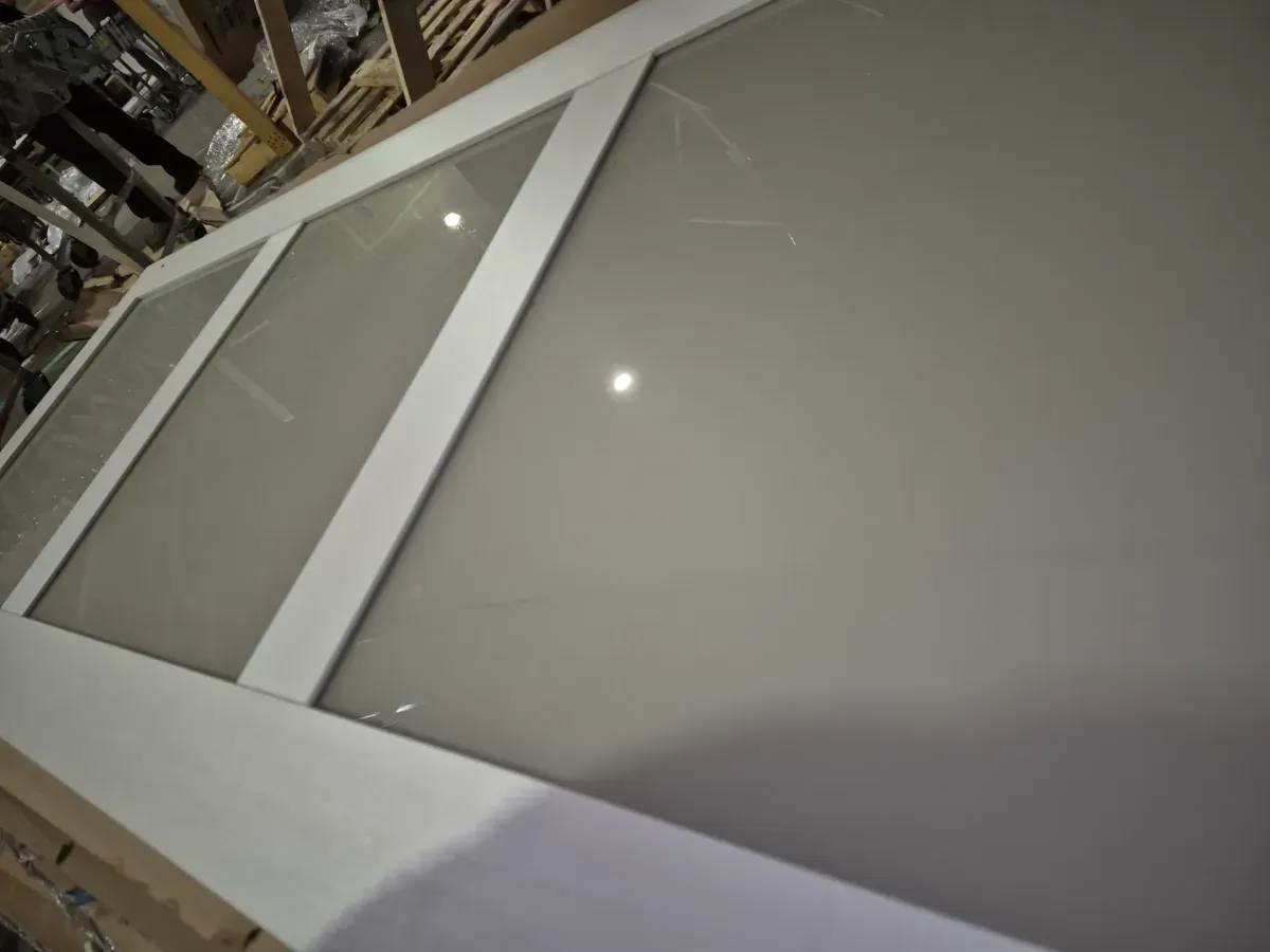  EH PUERTA 31 in. x 78.5 in. 3-Lite Tempered Frosted Glass and Solid Core Manufacture Wood White Primed Interior Door Slab - image 3