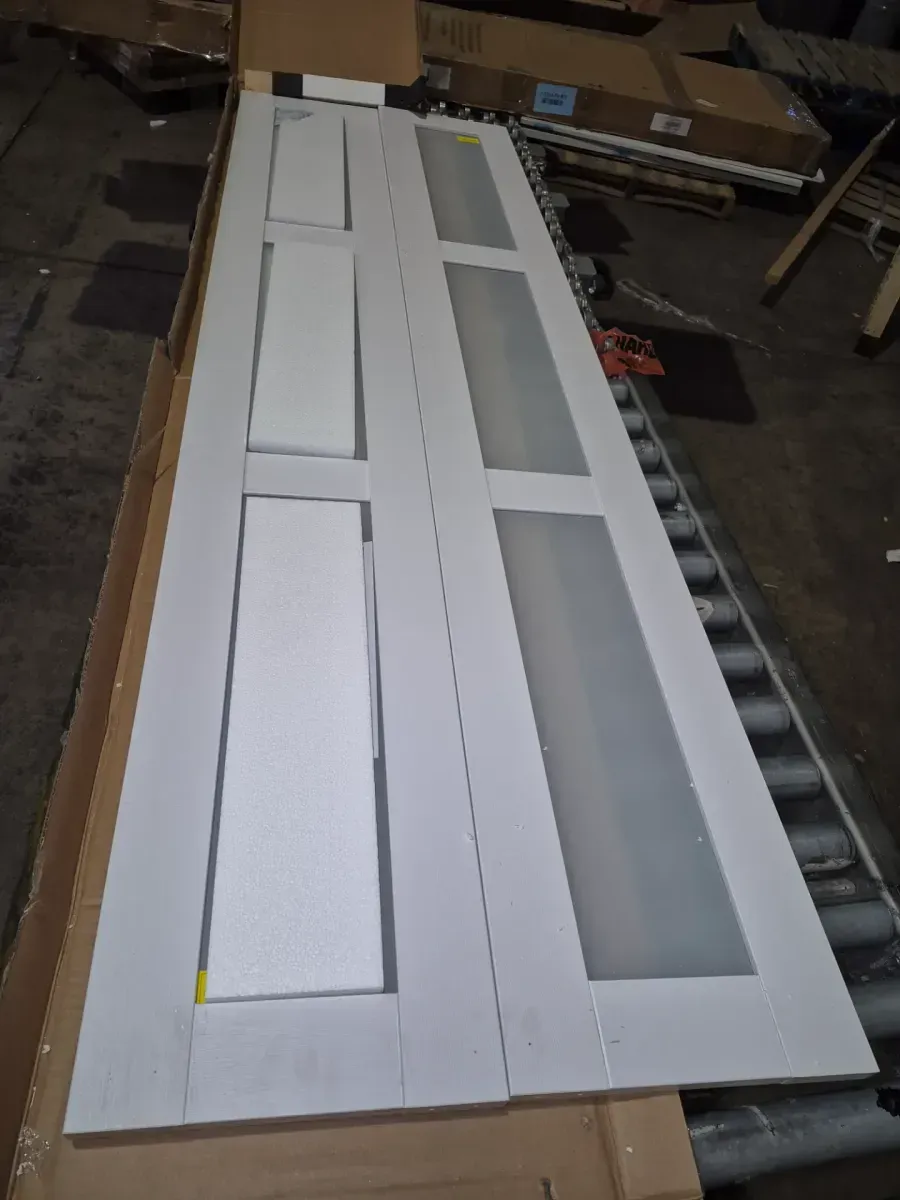 24 in. x 80 in. 3-Lite Frosted Glass White Finished Solid MDF Bi-Fold Door with Hardware Kit - image 4