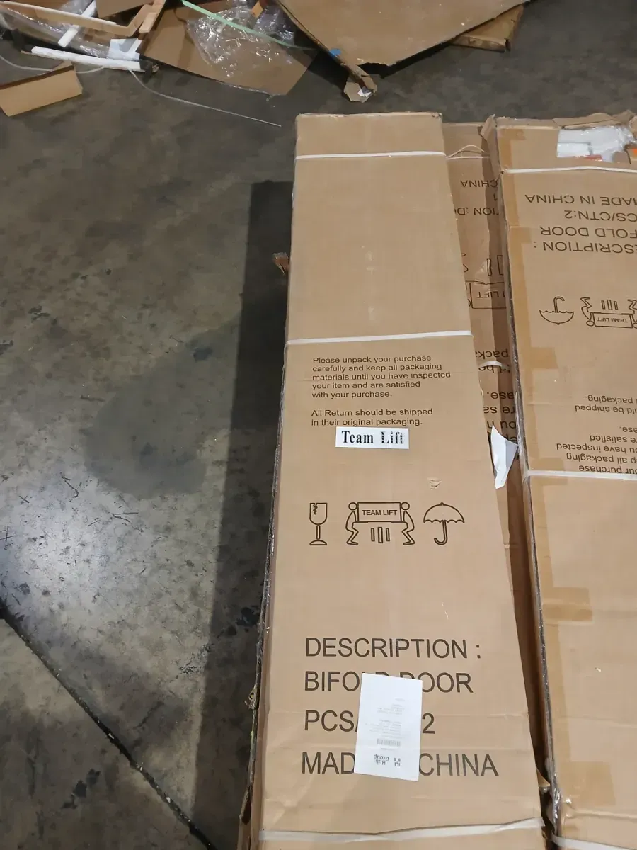 24 in. x 80 in. 3-Lite Tempered Frosted Glass and Solid Core White Finished MDF Closet Bi-Fold Door with Hardware - image 2