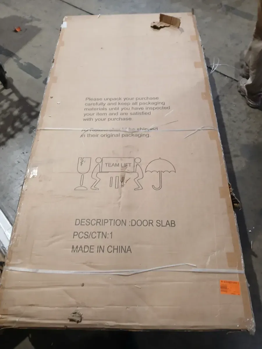 36 in. x 80 in. Right Handed 5-Lite Frosted Glass White MDF Assembly Required Single Interior Door Separate Jamb Kit - image 1