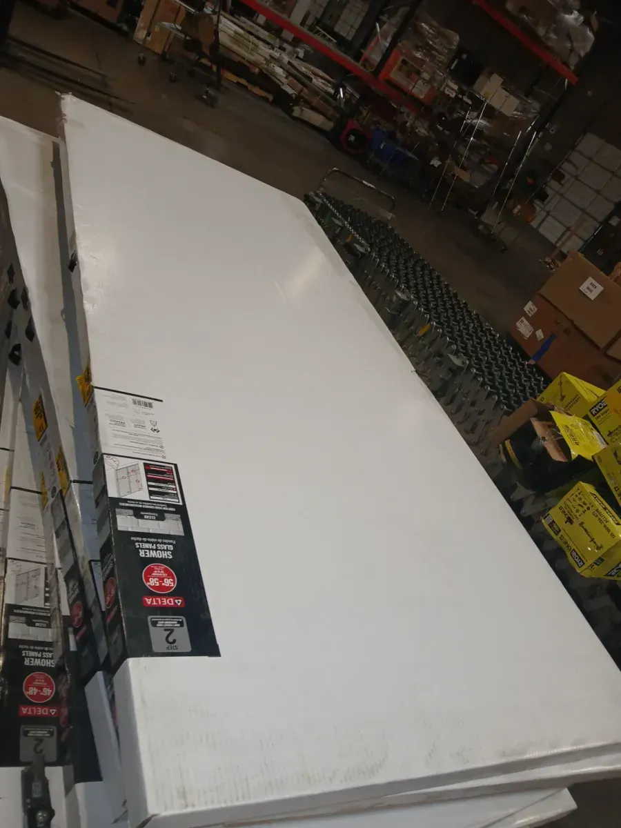 Delta Heavy Hinge 29.53 in. W x 72 in. H x 5/16 in. (8 mm) Pivot Shower Door Glass Panels in Clear Glass (For 56-58 in. Doors) - image 1