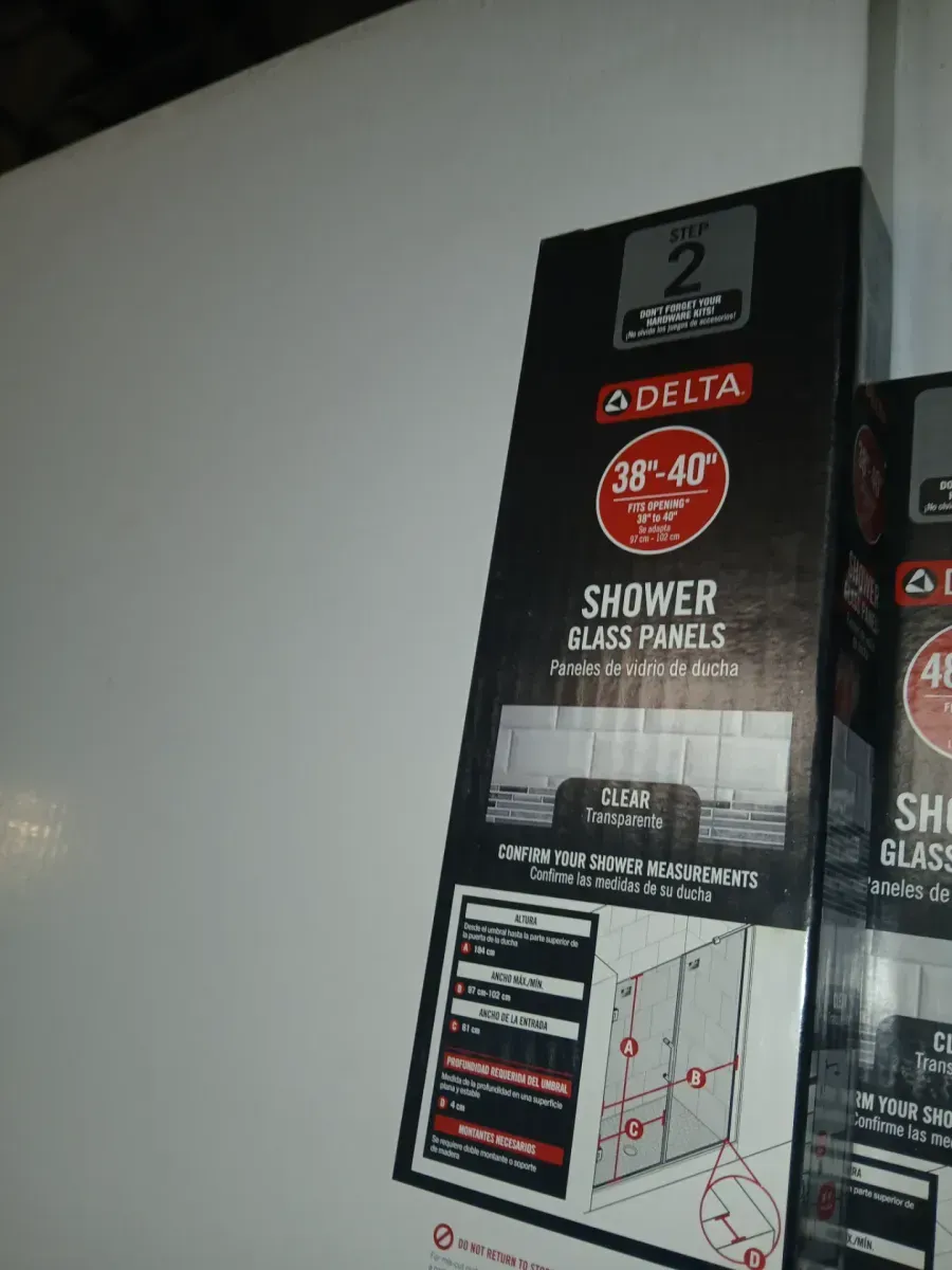 Delta Heavy Hinge 26.57 in. W x 72 in. H x 5/16 in. (8 mm) Pivot Shower Door Glass Panels in Clear Glass (For 38-40 in. Doors) - image 3