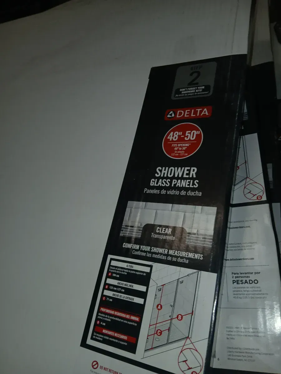 Delta Heavy Hinge 29.53 in. W x 72 in. H x 5/16 in. (8 mm) Pivot Shower Door Glass Panels in Clear Glass (For 48-50 in. Doors) - image 3