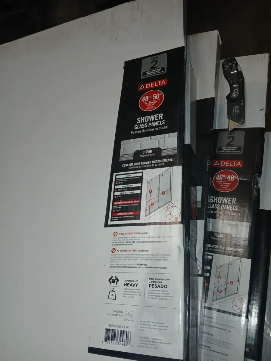 Delta Heavy Hinge 29.53 in. W x 72 in. H x 5/16 in. (8 mm) Pivot Shower Door Glass Panels in Clear Glass (For 48-50 in. Doors) - image 3