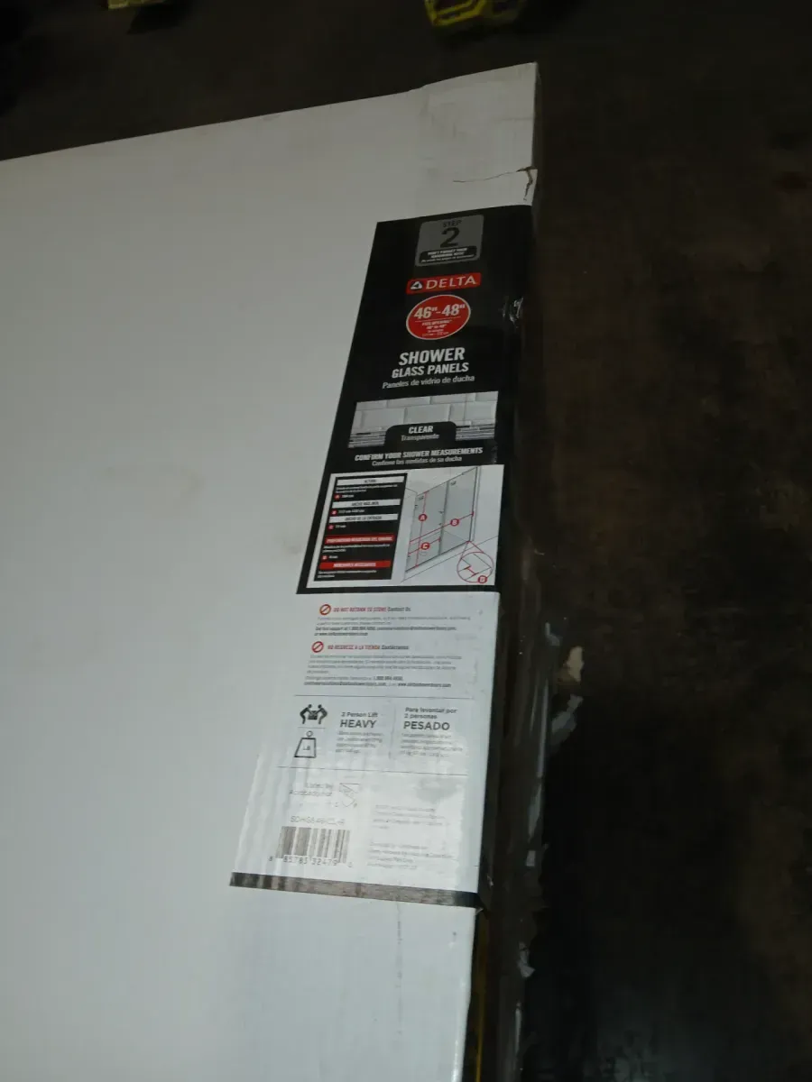 Delta Heavy Hinge 29.53 in. W x 72 in. H x 5/16 in. (8 mm) Pivot Shower Door Glass Panels in Clear Glass (For 46-48 in. Doors) - image 3