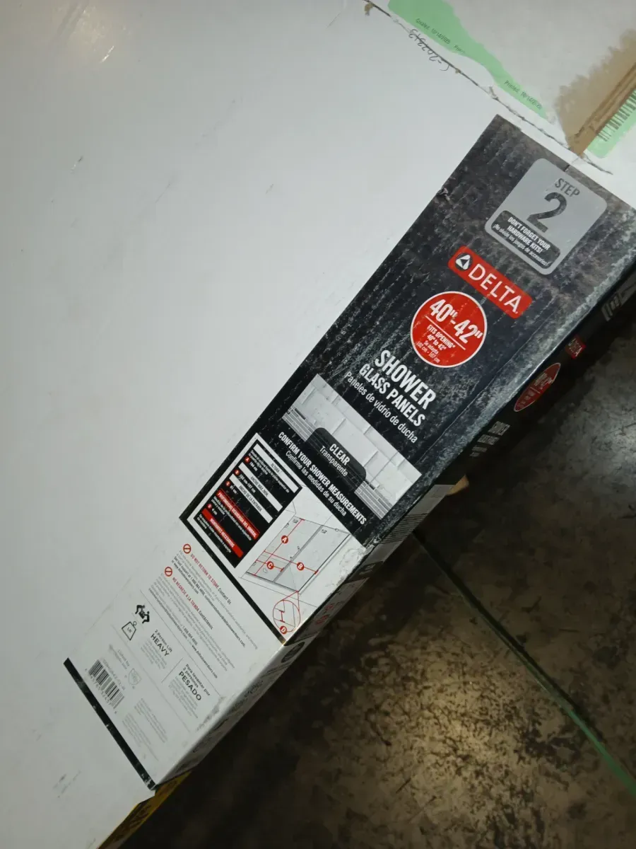 Delta Heavy Hinge 26.57 in. W x 72 in. H x 5/16 in. (8 mm) Pivot Shower Door Glass Panels in Clear Glass (For 40-42 in. Doors) - image 3