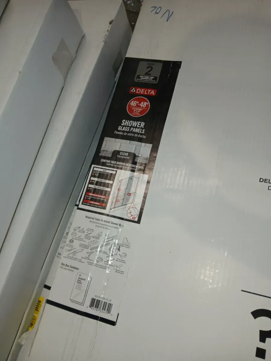 Delta Heavy Hinge 29.53 in. W x 72 in. H x 5/16 in. (8 mm) Pivot Shower Door Glass Panels in Clear Glass (For 46-48 in. Doors) - image 3