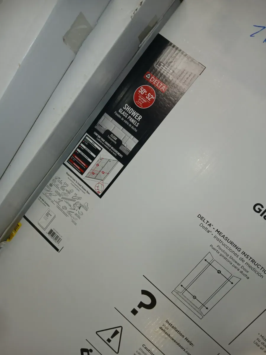 Delta Heavy Hinge 29.53 in. W x 72 in. H x 5/16 in. (8 mm) Pivot Shower Door Glass Panels in Clear Glass (For 50-52 in. Doors) - image 3