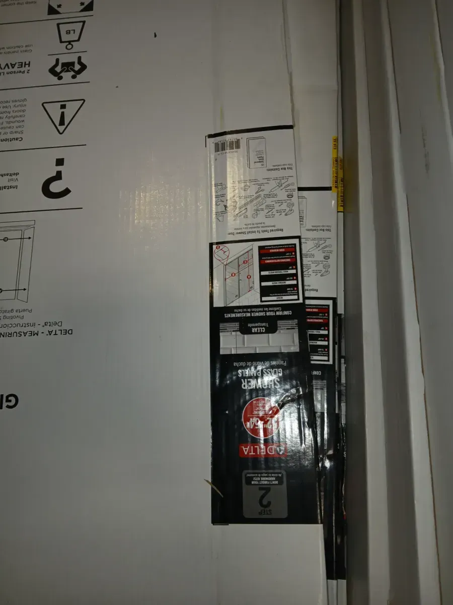 Delta Heavy Hinge 29.53 in. W x 72 in. H x 5/16 in. (8 mm) Pivot Shower Door Glass Panels in Clear Glass (For 52-54 in. Doors) - image 3