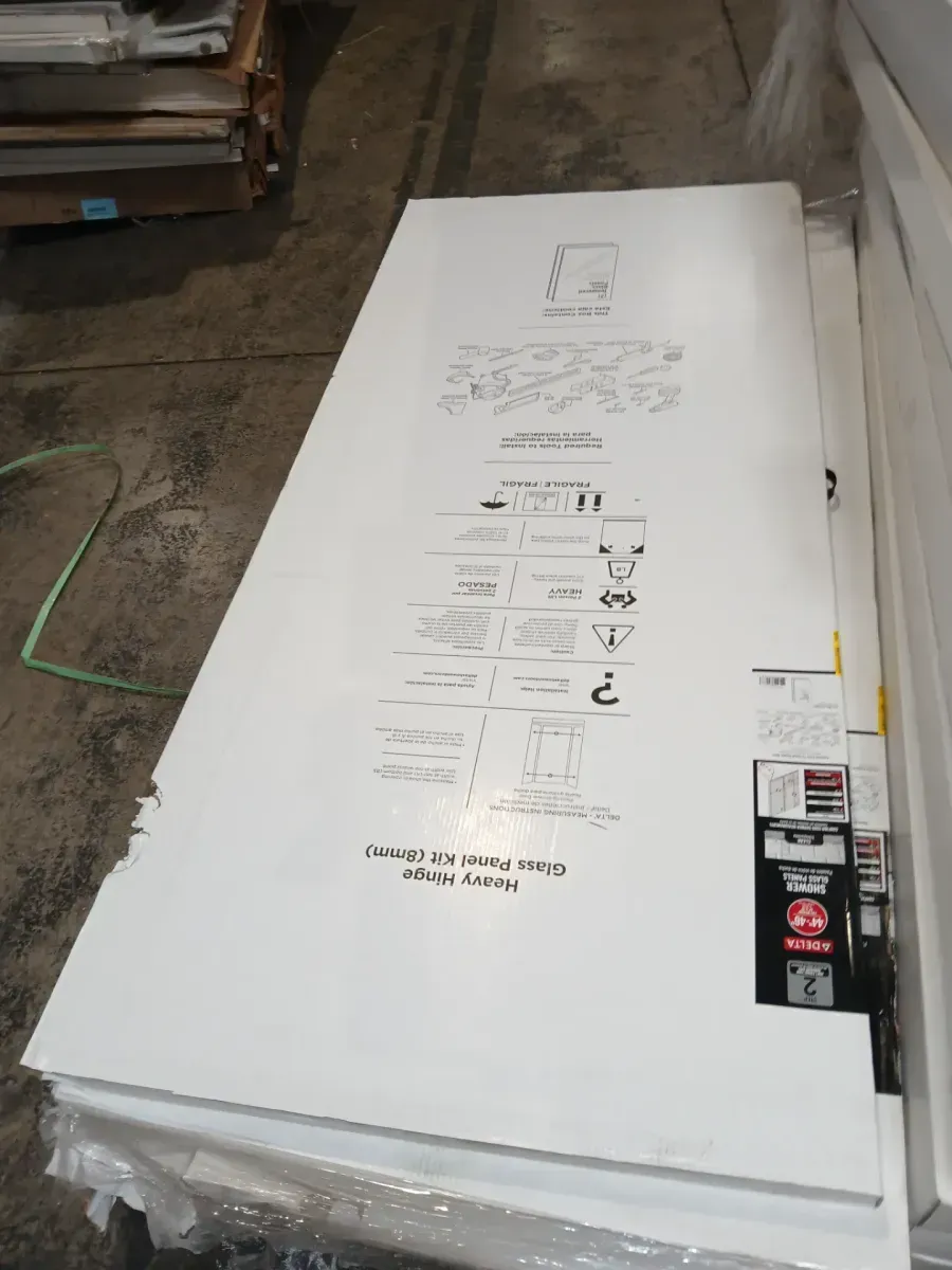 Delta Heavy Hinge 29.53 in. W x 72 in. H x 5/16 in. (8 mm) Pivot Shower Door Glass Panels in Clear Glass (For 44-46 in. Doors) - image 2