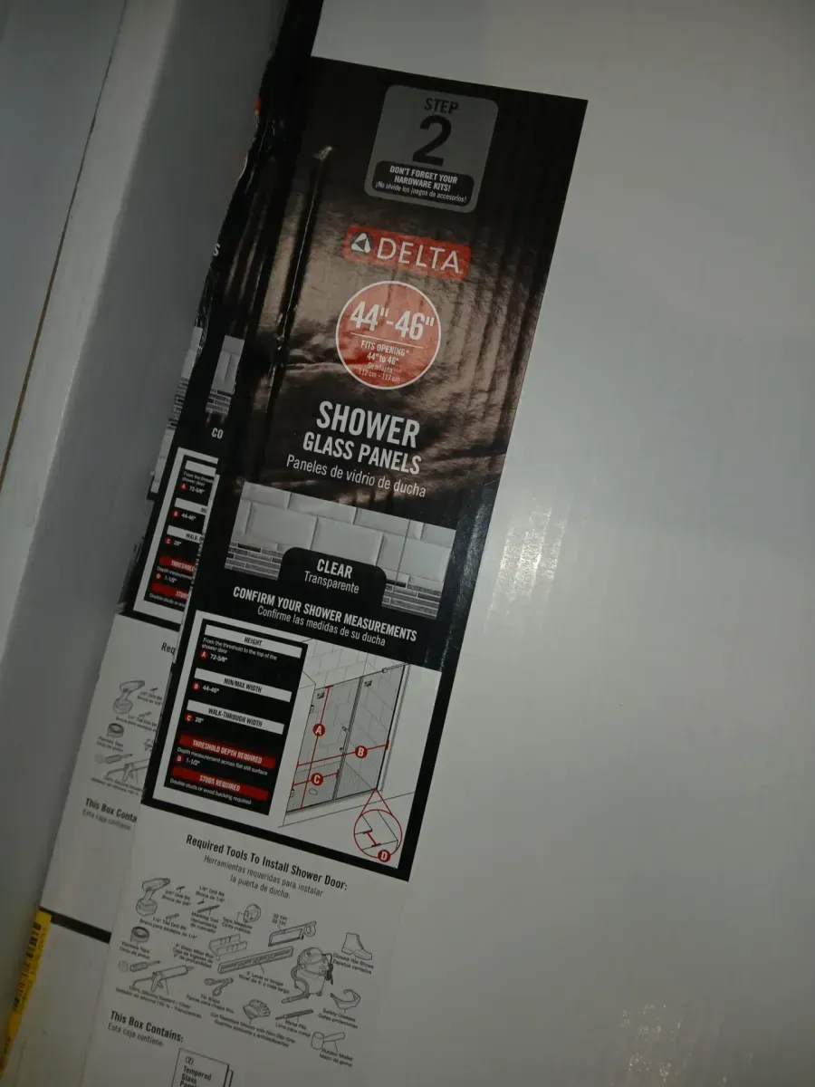 Delta Heavy Hinge 29.53 in. W x 72 in. H x 5/16 in. (8 mm) Pivot Shower Door Glass Panels in Clear Glass (For 44-46 in. Doors) - image 3