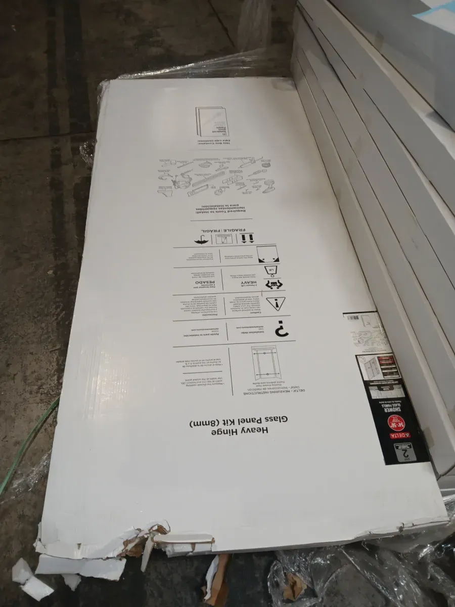 Delta Heavy Hinge 29.53 in. W x 72 in. H x 5/16 in. (8 mm) Pivot Shower Door Glass Panels in Clear Glass (For 54-56 in. Doors) - image 2