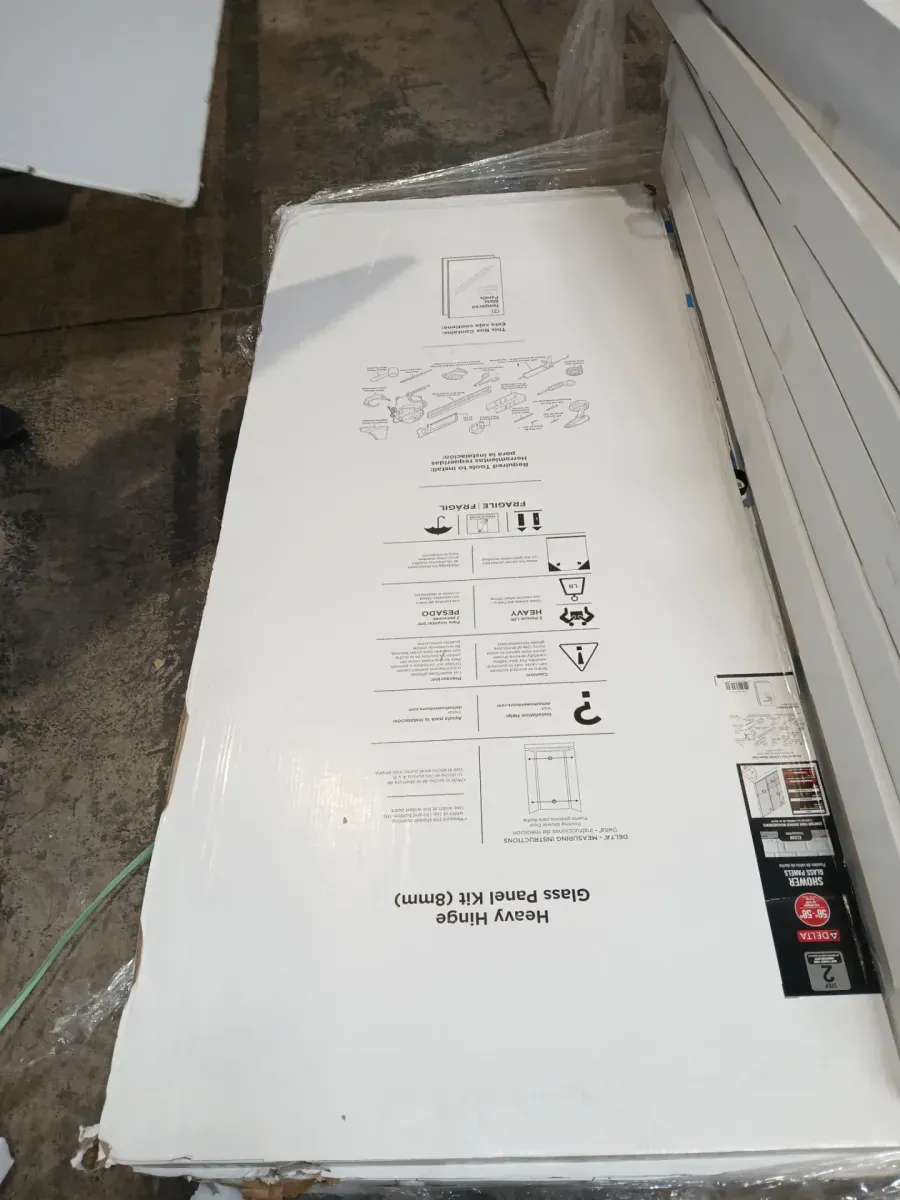 Delta Heavy Hinge 29.53 in. W x 72 in. H x 5/16 in. (8 mm) Pivot Shower Door Glass Panels in Clear Glass (For 56-58 in. Doors) - image 2