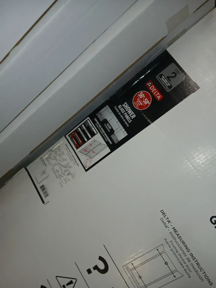 Delta Heavy Hinge 29.53 in. W x 72 in. H x 5/16 in. (8 mm) Pivot Shower Door Glass Panels in Clear Glass (For 56-58 in. Doors) - image 3