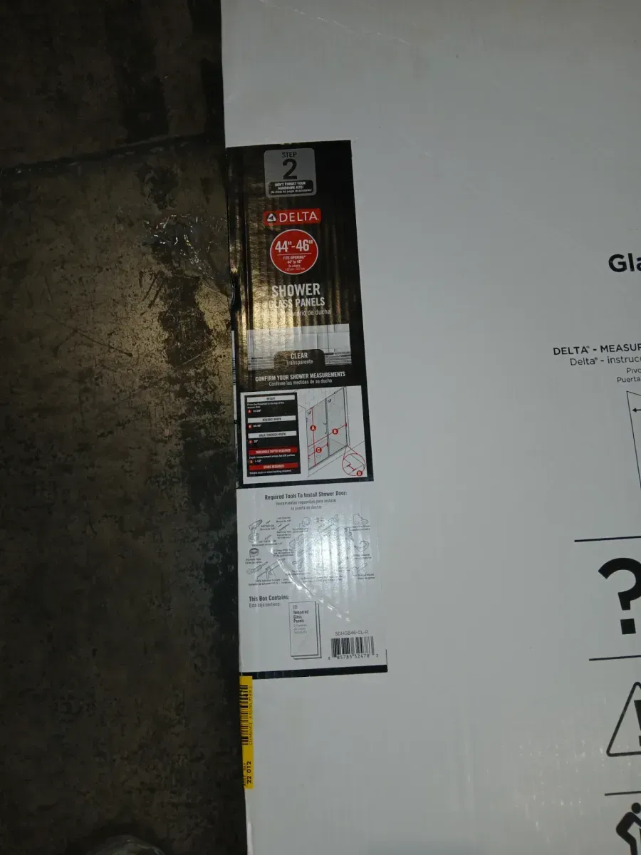 Delta Heavy Hinge 29.53 in. W x 72 in. H x 5/16 in. (8 mm) Pivot Shower Door Glass Panels in Clear Glass (For 44-46 in. Doors) - image 3